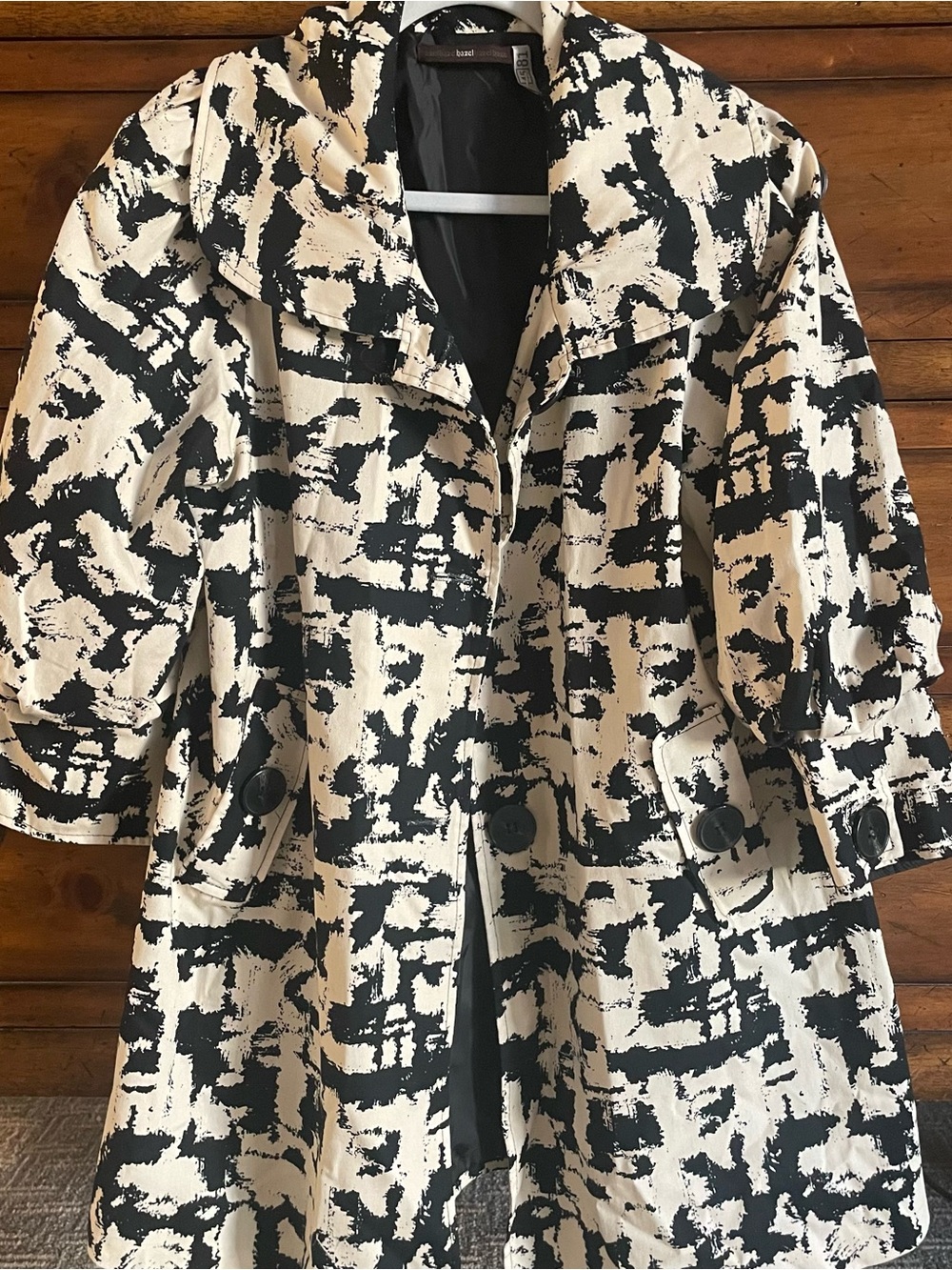 Anthropologie Hazel Abstract Print Trench Coat